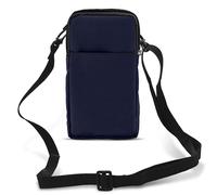 Borsello da Cintura Smartphone Passante per Moschettone Tracolla 2 Tasche Blu