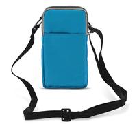 Custodia cintura Smartphone passante moschettone cinturino 2 tasche turchese