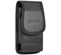 Custodia cintura verticale per smartphone nylon clip moschettone taglia L nera