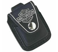 Custodia Cintura Zippo - Nuovo Pelle Nero (per Accendino A Benzina) Davidson