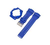 Custodia cinturino adatta for Casio G-Shock GA-100/110/120 GA-140 GD-100/110/120 GLS-100 GAX-100 TPU resina lunetta lucida cinturino accessori(Dark blue)