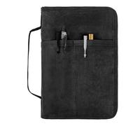 Custodia classica in tela cerata con chiusura lampo, per diario, per appunti di campo, copertura impermeabile per 5 x 8 taccuini, A5 Travelers Notebook (nero)