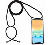 Custodia Collana per Cellulare Compatibile con VIVO Y28s 5G - Cover Silicone TPU Protettiva Trasparente - Custodia indossabile per Collo - Case a Tracolla con Cordina, Nero