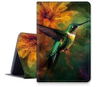 Custodia colorata con colibrì per iPad Pro 13" M4 2024, custodia antiurto in pelle PU pieghevole regolabile con funzione sleep/wake automatica per iPad Pro M4 2024 da 13 pollici