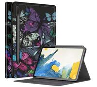 Custodia colorata con farfalla per Samsung Galaxy Tab S8 Plus/Tab S7 FE 12,4" 2021 / Galaxy Tab S7 Plus 2020, custodia con angoli di visualizzazione multipli con supporto per penna S e spegnimento