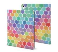Custodia colorata con motivo esagonale compatibile per iPad 2020 AIR 4 (11,9 pollici) Custodie per tablet Cover protettiva Auto Wake/Sleep