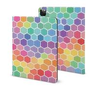 Custodia colorata con motivo esagonale compatibile per iPad Pro 2020 (11 pollici) Custodie per tablet Cover protettiva Auto Wake/Sleep