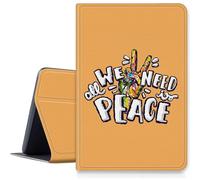 Custodia colorata con segno di pace per iPad 9a/8a/7a generazione 10,2" 2021/2020/2019, custodia pieghevole in pelle PU antiurto con funzione di accensione/spegnimento automatico per iPad 10,2 pollici