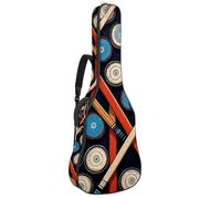 Custodia colorata per chitarra acustica con 2 tasche, tracolla regolabile e gancio posteriore, adatta per chitarre elettriche, bassi e chitarre classiche, Bastoncini da hockey colorati, 42.9x16.9x4.7