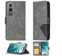 Custodia Comaptibile per OnePlus Nord Ce4 Lite 5G Case Custodia Cover Supporto Premium in PU [ con 9H HD Vetro Temperato] BF05 Grey