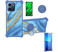 Custodia Comaptibile per Oppo A5X 5G Pkw110 Case Custodia [ con 9H HD Vetro Temperato] Cover Supporto PC + Silicone JSL-LDL
