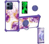 Custodia Comaptibile per Oppo A5X 5G Pkw110 Case Custodia [ con 9H HD Vetro Temperato] Cover Supporto PC + Silicone JSZ-ZDL