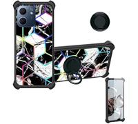 Custodia Comaptibile per Oppo A5X 5G Pkw110 Case Custodia [ con 9H HD Vetro Temperato] Cover Supporto PC + Silicone IMDH-HS