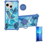 Custodia Comaptibile per Sharp Aquos R10 A501Sh Sh-M31 Sh-51F Case Custodia [ con 9H HD Vetro Temperato] Cover Supporto PC + Silicone IMDL-LS