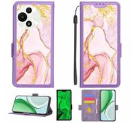 Custodia Comaptibile per Tcl 60 Se Nxtpaper 5G T521K Case Custodia Cover Supporto Premium in PU[Con pellicola protettiva HD con durezza 9H] [Blocco RFID][Paillettes dorate + brillanti] LPT-FDL