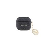 Custodia compatibile con Airpods 3rd Generation Guess Licenza 4G Pattern Strass 4G Catena Nero