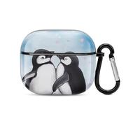 Custodia compatibile con AirPods di terza generazione, I Love Penguinsprinted, custodia rigida in PC resistente agli urti per Apple AirPods 3 con portachiavi supporto ricarica wireless