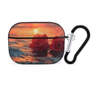 Custodia compatibile con AirPods Pro di seconda generazione, custodia carina compatibile con AirPods Pro, custodia romantica con rose tramonto oceano compatibile con custodia AirPods Pro 2