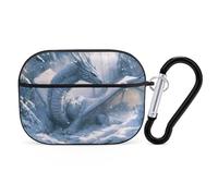 Custodia compatibile con Airpods Pro di seconda generazione, custodia carina compatibile con AirPods Pro, motivo drago bianco come la neve, compatibile con custodia AirPods Pro 2