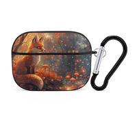 Custodia compatibile con AirPods Pro di seconda generazione, custodia carina compatibile con AirPods Pro, custodia gialla calda autunnale con albero di acero e volpe compatibile con custodia AirPods