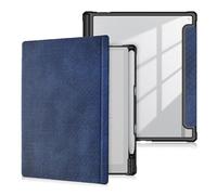 Custodia compatibile con Boox Note X3Pro 10.3'' con portapenne, custodia trasparente pieghevole in tre parti, retro trasparente, funzione di sospensione automatica(Dark Blue)
