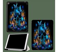Custodia Compatibile con Cover iPad Pro 12.9 6a/5a/4a Generazione,Cover Posteriore Flessibile in TPU con Portamatite per iPad Pro 12.9 2022/2021/2020 Farfalla Blu Lucciola Fantasia Insetti-Nero