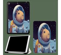 Custodia Compatibile con Cover iPad Pro 12.9 6a/5a/4a Generazione, Cover Posteriore Flessibile in TPU con Portamatite per iPad Pro 12.9 2022/2021/2020 Luna Capibara Cartone Animato Animali-Blu