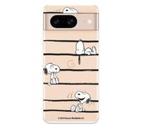 Custodia compatibile con Google Pixel 8 Ufficiale Peanuts Snoopy Stripes per proteggere il tuo cellulare. Custodia in silicone trasparente flessibile con licenza ufficiale Snoopy