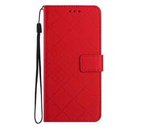 Custodia compatibile con Honor X5c Plus Cases Geometric, Book Flip Folio Stand View Cover, con portacarte, Case per Honor X5c Plus-Rosso