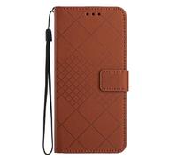 Custodia compatibile con Honor X5c Plus Cases Geometric, Book Flip Folio Stand View Cover, con portacarte, Case per Honor X5c Plus-Marrone