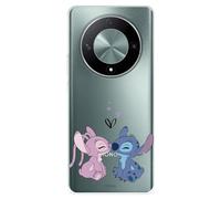 Custodia compatibile con Huawei Honor Magic6 Lite ufficiale Disney Angel & Stitch Kiss per proteggere il tuo cellulare, custodia in silicone trasparente con licenza ufficiale Lilo & Stitch