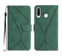 CUSTODIA compatibile con HUAWEI P30 LITE/MAR-LX1M, MAR-LX2 e MAR-LX3A / P30 LITE NEW EDITION cover STAND FLIP LIBRO magnetica GEL TPU case eco pelle antiurto antigraffio portafoglio porta carte Verde