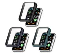 Custodia compatibile con Huawei Watch Fit/Fit New/Fit Special Edition Custodia Protettiva con Pellicola Protettiva Antigraffio Pellicola Protettiva Soft TPU Cover Accessori (Confezione da 3 A)