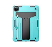 Custodia compatibile con iPad Air 4 e 5 10.9 con slot per penna, custodia antiurto e robusta per tablet, design 3 in 1, menta piperita blu e nero