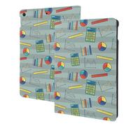 Custodia compatibile con iPad di 9a/8a/7a generazione, compatibile con iPad 10.2, custodia a libro, funzione di accensione/spegnimento automatico, righello stampa matematica, calcolatrice, custodia