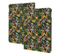 Custodia compatibile con iPad di 9a/8a/7a generazione, compatibile con iPad 10.2, custodia a libro, funzione di accensione/spegnimento automatico, con simboli della cultura hawaiana, custodia