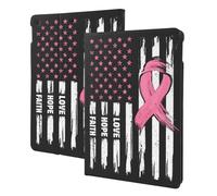 Custodia compatibile con iPad di 9a/8a/7a generazione, compatibile con iPad 10.2, supporto a libro, accensione e spegnimento automatico, custodia per tablet con nastro per la consapevolezza del cancro