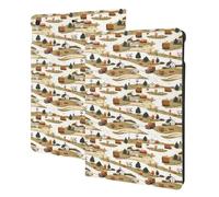 Custodia compatibile con iPad di 9a/8a/7a generazione, con stampa di paesaggi rurali, custodie per tablet compatibili con custodia per iPad da 10,2 pollici, accensione e spegnimento automatico