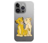 Custodia compatibile con iPhone 15 Pro MAX ufficiale Disney Simba e Nala per proteggere il tuo cellulare, custodia in silicone flessibile trasparente con licenza ufficiale The Lion King