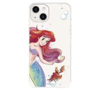 Custodia compatibile con iPhone 15 ufficiale Disney Ariel e Sebastian Bubbles per proteggere il tuo cellulare, custodia in silicone flessibile trasparente con licenza ufficiale Sirenetta