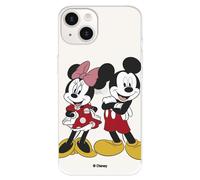 Custodia compatibile con iPhone 15 ufficiale Disney Topolino e Minnie in posa per proteggere il tuo cellulare, custodia in silicone trasparente con licenza ufficiale Disney Classics