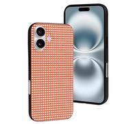 Custodia compatibile con iPhone 16, motivo a quadretti arancioni che resistono ai graffi. Graziosa custodia per telefono compatibile con iPhone 16, per donne e uomini