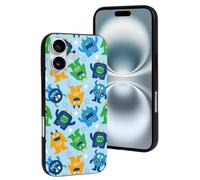 Custodia compatibile con iPhone 16, motivo mostro dei cartoni animati resiste ai graffi, custodia per telefono compatibile con iPhone 16, per donne e uomini, nero