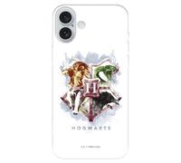 Custodia compatibile con iPhone 16 Plus ufficiale di Harry Potter, scudi Hogwarts per proteggere il tuo cellulare. Cover per iPhone in silicone trasparente flessibile con licenza ufficiale di Harry