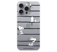Custodia compatibile con iPhone 16 Pro MAX Official Peanuts Snoopy Stripes per proteggere il tuo cellulare, custodia flessibile in silicone trasparente con licenza ufficiale Snoopy