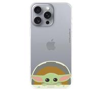 Custodia compatibile con iPhone 16 Pro MAX Ufficiale di Star Wars Baby Yoda Sorrisi per proteggere il tuo cellulare. Custodia in silicone trasparente flessibile con licenza ufficiale di The