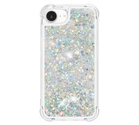 Custodia compatibile con iPhone 16E/SE 2025 con cordino, glitter luccicanti per donne e ragazze, custodia per telefono antiurto per iPhone 16E/SE 2025. Argento