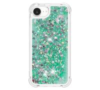 Custodia compatibile con iPhone 16E/SE 2025 con cordino, glitter luccicanti per donne e ragazze, custodia per telefono antiurto con liquido galleggiante, per iPhone 16E/SE 2025. Verde