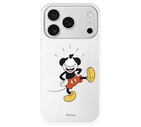 Custodia compatibile con iPhone 17 Pro Max ufficiale Disney Go Mickey per proteggere il tuo telefono cellulare. Custodia in silicone trasparente flessibile con licenza ufficiale Disney classica
