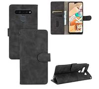 Custodia Compatibile con LG K41S LM-K410EMW / LG K51S LM-K510EMW Cover (6,55") Custodia STAND flip libro MAGNETICA GEL SILICONE TPU protezione eco pelle protezione PORTAFOGLIO porta carte (Nero)
